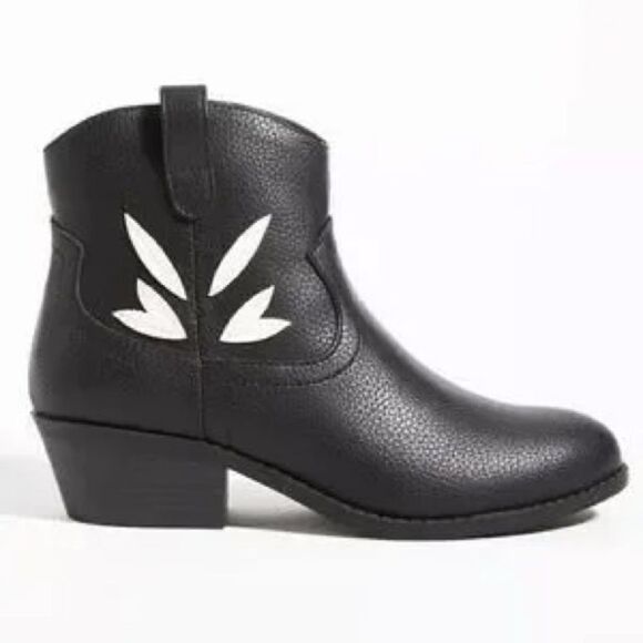 New Anthropologie x BC Cowpoke Footwear Vegan Western Ankle Boots Black US 7 - Picture 8 of 10